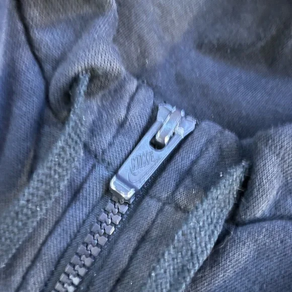 Nike Black Full-Zip Hooded Sweatshirt with White Swoosh Mens Small - Picture 7 of 7